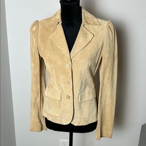 LOFT 100 % fully lined suede Beige Blazer with Buttons